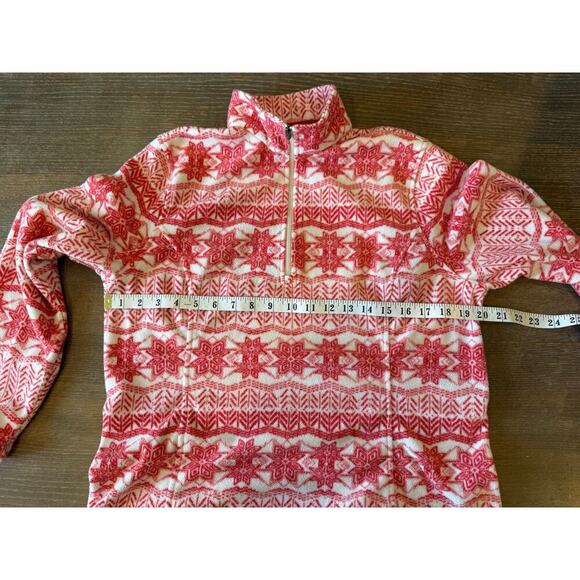 LAND'S END Therma Check Red/White Pullover Top Shirt size M P - Picture 7 of 8